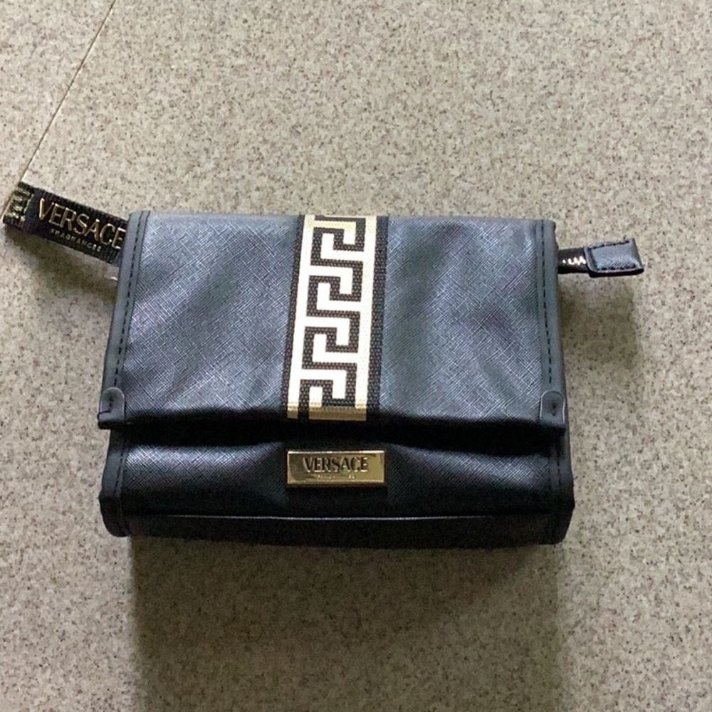 Versace Black with Gold pouch/toiletry/cosmetic bag NEW